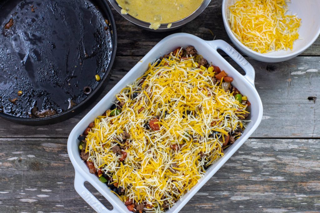 ground beef topped with cheese