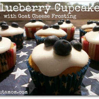 blueberry cupcakes with goat cheese frosting