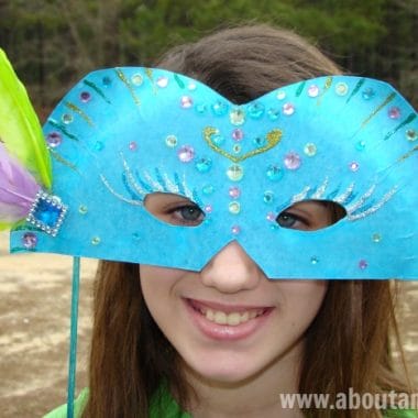 Mardi Gras Mask Paper Plate Craft