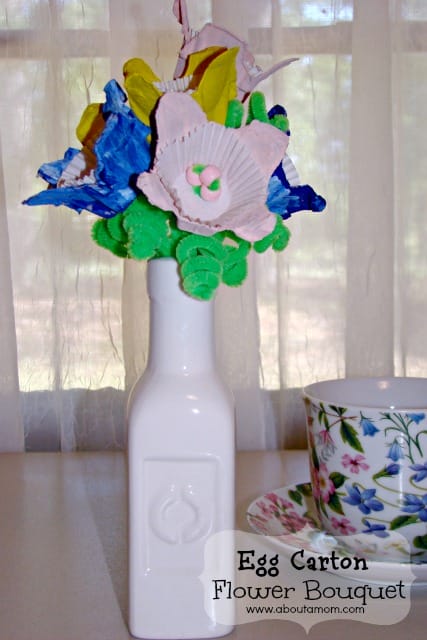 Egg Carton Flower Bouquet Craft for Kids