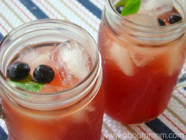 Peach Blueberry-Basil Iced Tea Recipe