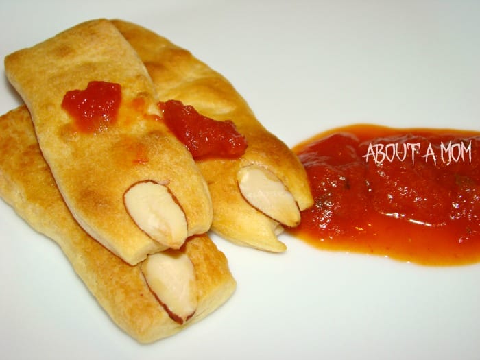 Finger Breadsticks with Bloody Marinara Dipping Sauce