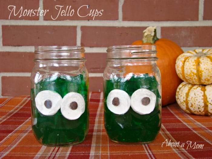 These are the easiest Halloween Jello Cups to make! Monster Jello Cups are a fun and simple Halloween snack that's not too scary and suitable for  younger kids, You only need 3 ingredients to make these!