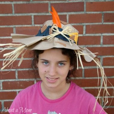 Paper Bag Scarecrow Hat - DIY Halloween Costume