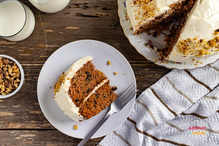 slice of carrot and pineapple cake