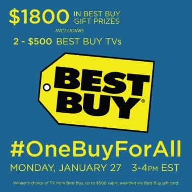 JOIN ME AT THE BEST BUY #ONEBUYFORALL TWITTER PARTY 1/27 3PM EST