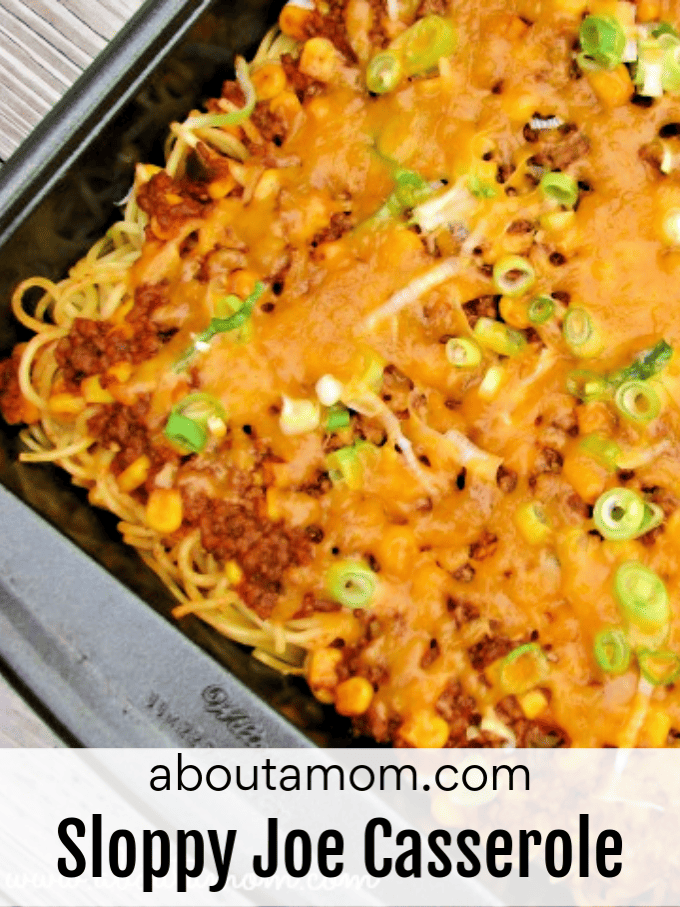 I love putting my own spin on dinnertime and this sloppy joe casserole is a perfect example of that. Don't have hamburger buns or bread in the house? No worries! With a box of spaghetti you can still enjoy all the great flavor of sloppy joes. This recipe is perfect for using up sloppy joe leftovers too!