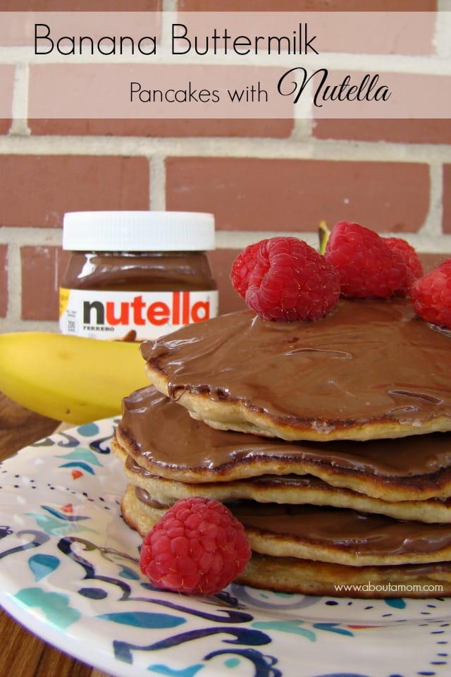 Banana Buttermilk Pancakes with Nutella