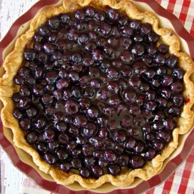 Lemon Buttermilk Pie with Blueberries