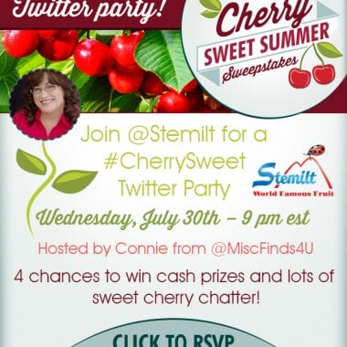 Stemilt #CherrySweet Twitter Party on 7.30 at 9pm ET