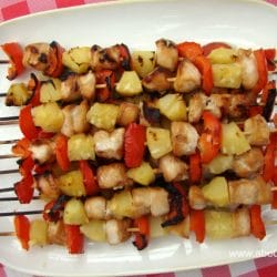 Teriyaki Chicken, Pineapple and Red Pepper Kabobs