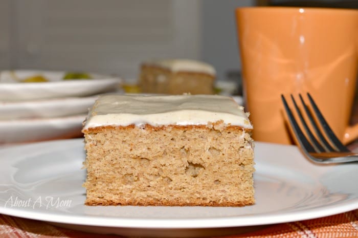 Apple Butter Snack Cake with Cinnamon Cream Cheese Frosting