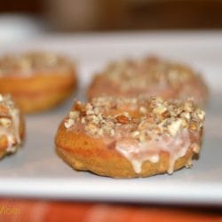 Baked Pumpkin Pecan Doughnuts with Maple Glaze