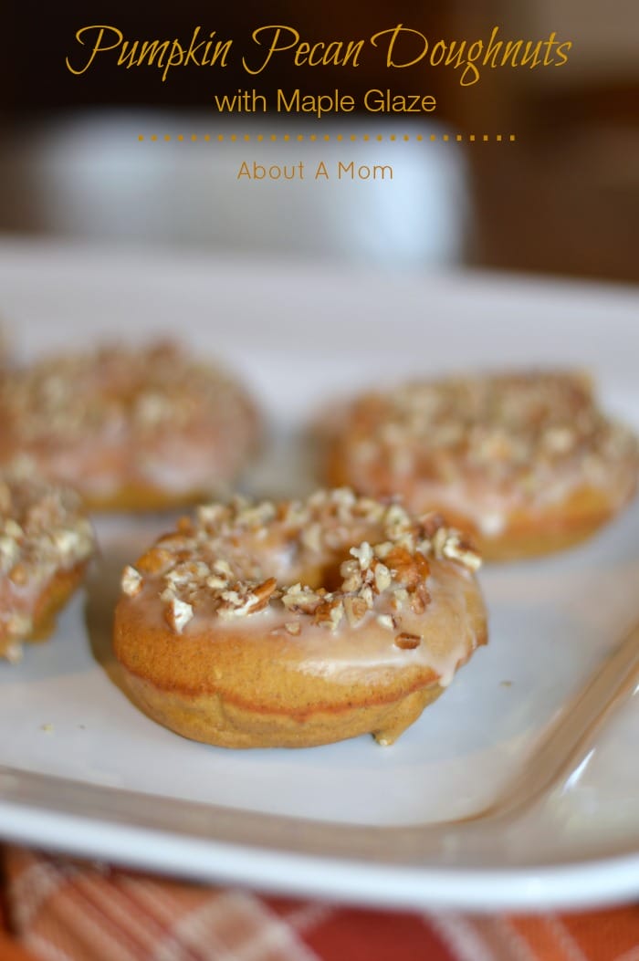 Nothing says Fall quite like fresh baked pumpkin pecan doughnuts with maple glaze. They are spectacular and perfect for breakfast or dessert!