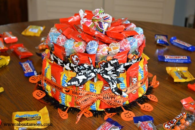 Learn how to make a candy cake for Halloween.