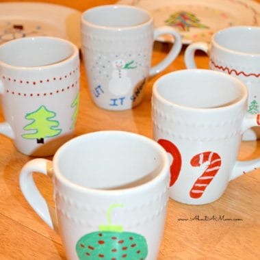 DIY Painted Mugs and Santa Cookie Plate