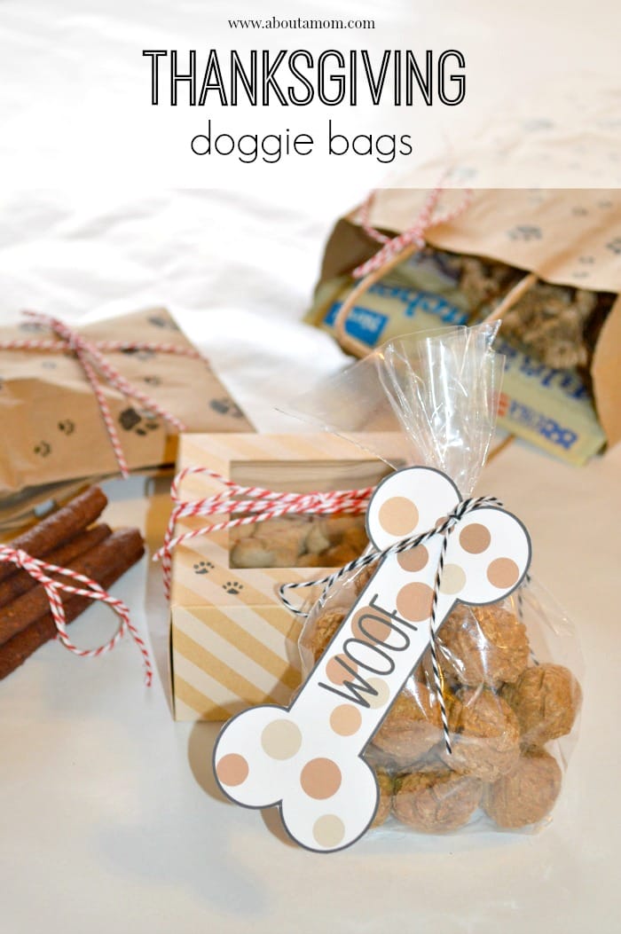 Thanksgiving Doggie Bags with Printable Dog Bone Gift Tags