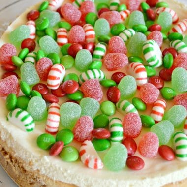 Festive Christmas Candy Cheesecake