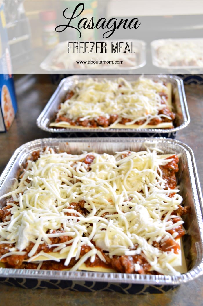  Easy Lasagna Freezer Meal Recipe from About a Mom "Freezer meals can make your life so much easier! This Lasagna Freezer Meal Recipe is so yummy, and surprisingly simple to prepare in large quantity." #freezermeals #makeaheadmeals