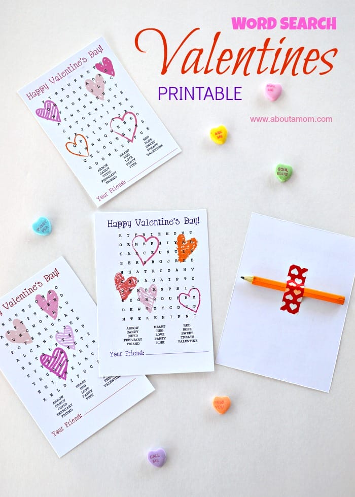 Word Search Printable Valentines