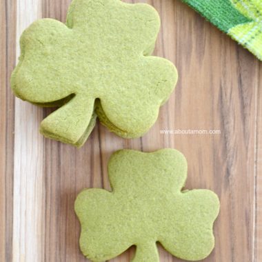 Matcha Green Tea Shamrock Cookies
