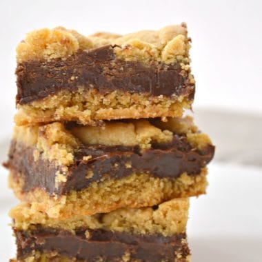 These Chocolate-Peanut Butter Cake Mix Cookie Bars are oh-so decadent and incredibly simple to make!