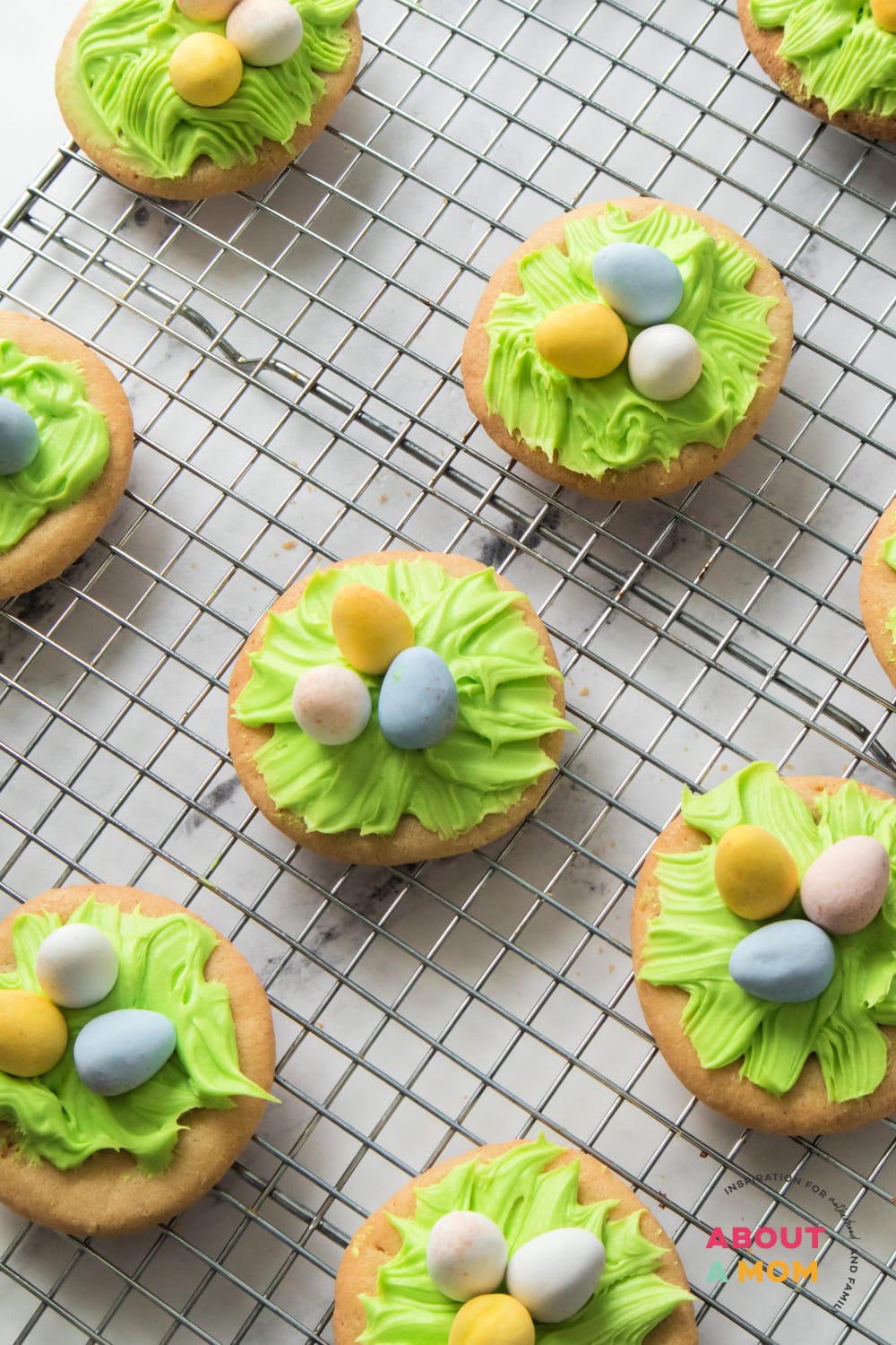 Decorated Bird's Nest Cookies for Easter