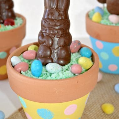 Easter Candy Flower Pots are such a fun Easter craft to do with the kids! Give them as gifts or use as part of your Easter dinner place setting.
