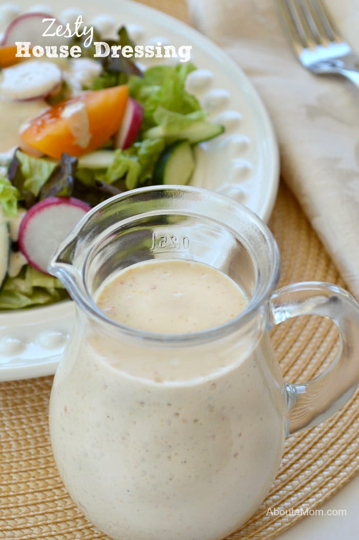 Enjoy your summer salads even more with this zesty homemade house dressing. This delicious homemade salad dressing is simple to make and has big flavor!