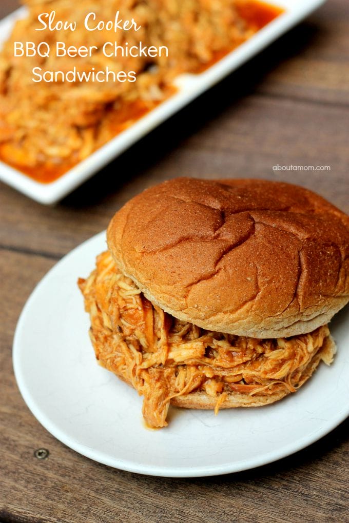 These Slow Cooker Beer BBQ Chicken Sandwiches have such great flavor and are simple to whip up in the CrockPot. This flavorful chicken is pull-apart tender and sure to become a family favorite.