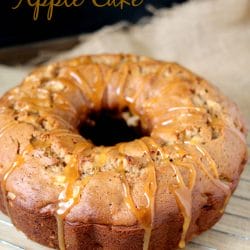 Butterscotch Apple Cake recipe. Loaded with tart apples and cinnamon and topped with a sweet butterscotch topping, this flavorful bundt cake is the best of the fall season.