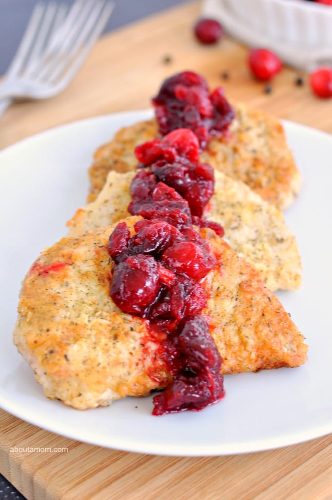 Black Pepper and Sage Pork Chops with Cranberry Compote