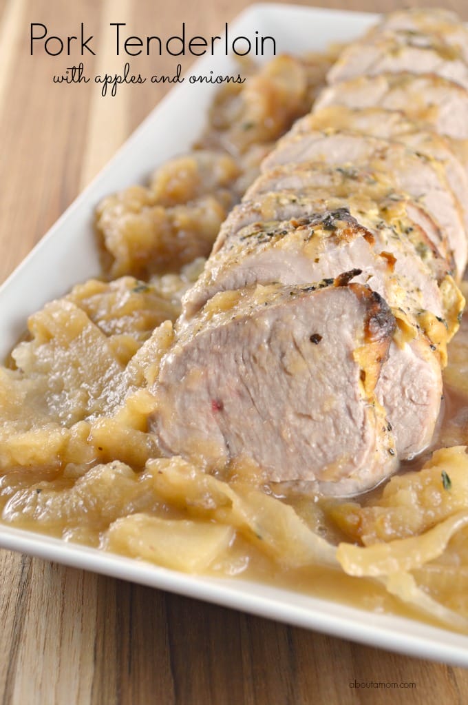 Elegant and easy, savory and sweet pork tenderloin with apples and onions comes with a side and a sauce all-in-one.