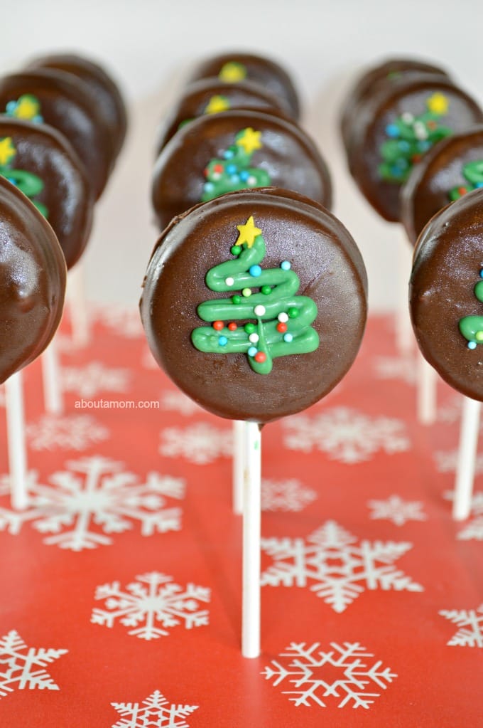 Holiday OREO Cookie Pops are an easy to make and fun holiday treat.
