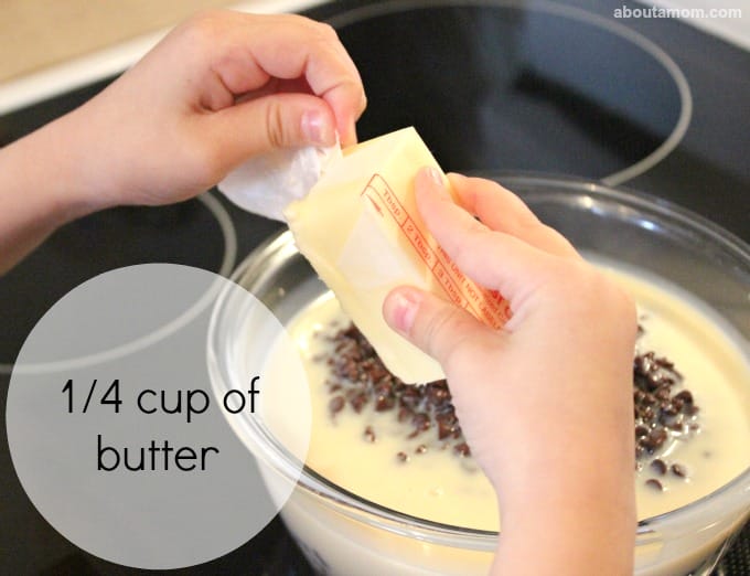 How to Make Fudge with Children. butter