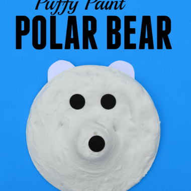 Easy and fun puffy paint polar bear craft for kids.