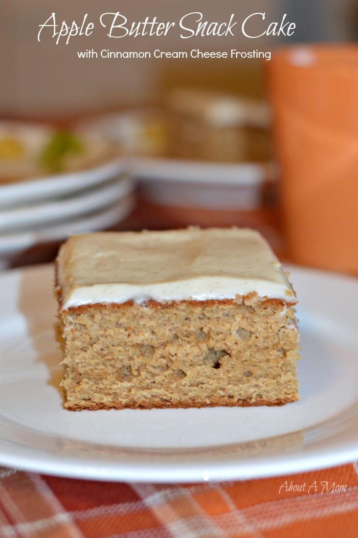 Apple Butter Cake with Cinnamon Cream Cheese Frosting