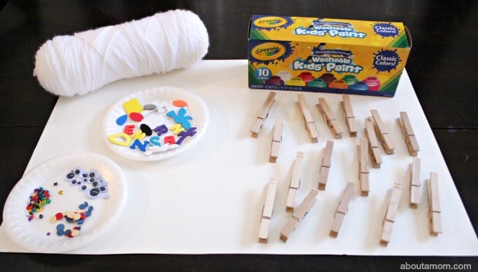 Display your child's art work with this fun and easy-to-make clothespin art gallery.