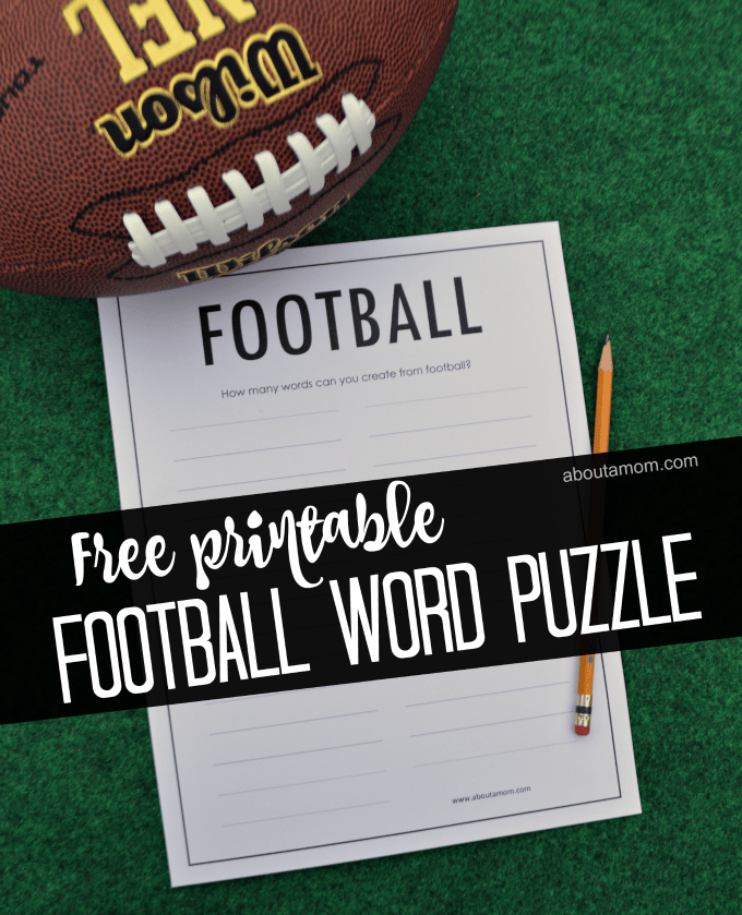 This football word puzzle would be a fun activity for kids or adults for Superbowl. Grab the free printable at www.aboutamom.com.