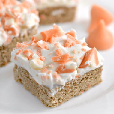 These incredibly simple-to-make Carrot Cake Mix Cookie Bars are made with a cake mix, then topped with a delicious cream cheese frosting.