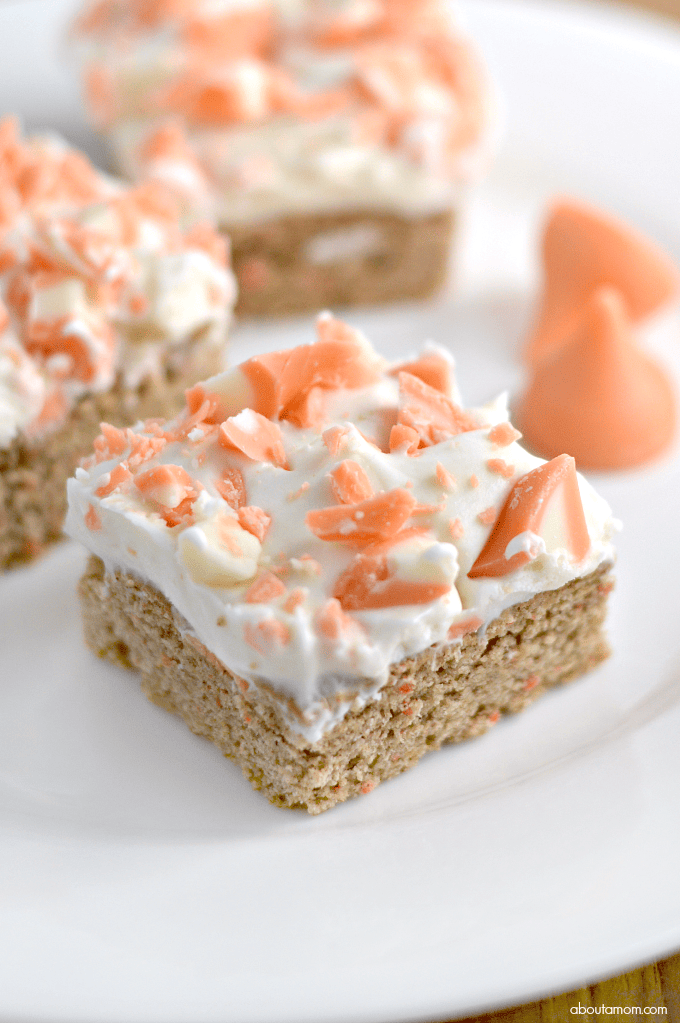 These incredibly simple-to-make Carrot Cake Mix Cookie Bars are made with a cake mix, then topped with a delicious cream cheese frosting.