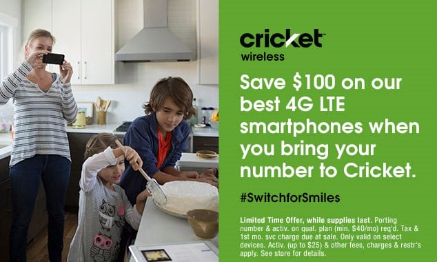 Cricket Wireless savings is something to smile about. The perfect way to trim your budget without giving up your cell phone and all the features you love. #SwitchforSmiles