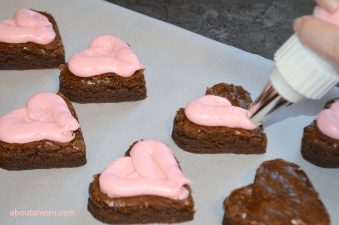Strawberry Frosted Heart Shaped Brownies, a Perfect Last-Minute Valentine's Day Dessert