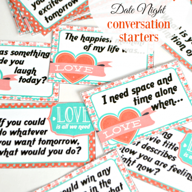 Valentine's Day Date Night Conversation Starters Printable