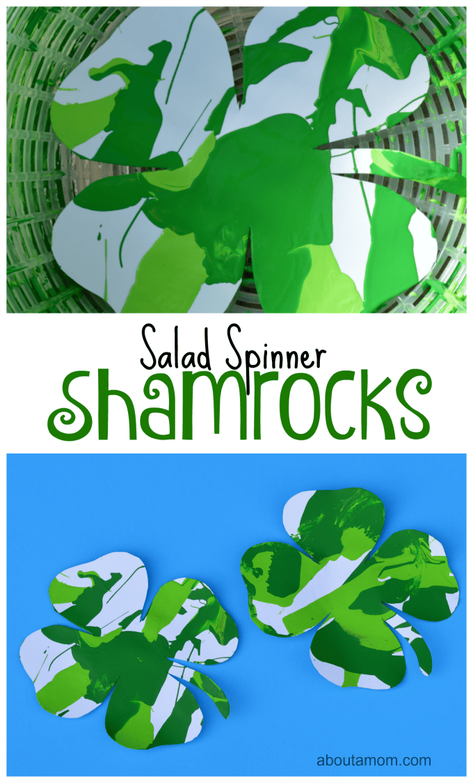 Salad Spinner Shamrocks St. Patrick's Day Craft for Kids
