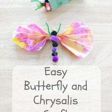 Teach children about the life cycle of a butterfly with this fun and easy butterfly and chrysalis craft for kids.