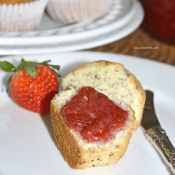 Lemon Poppy Seed Muffins with Fresh Strawberry Jam