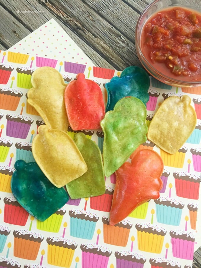 Make Your Own Festive Party Tortilla Chips with salsa