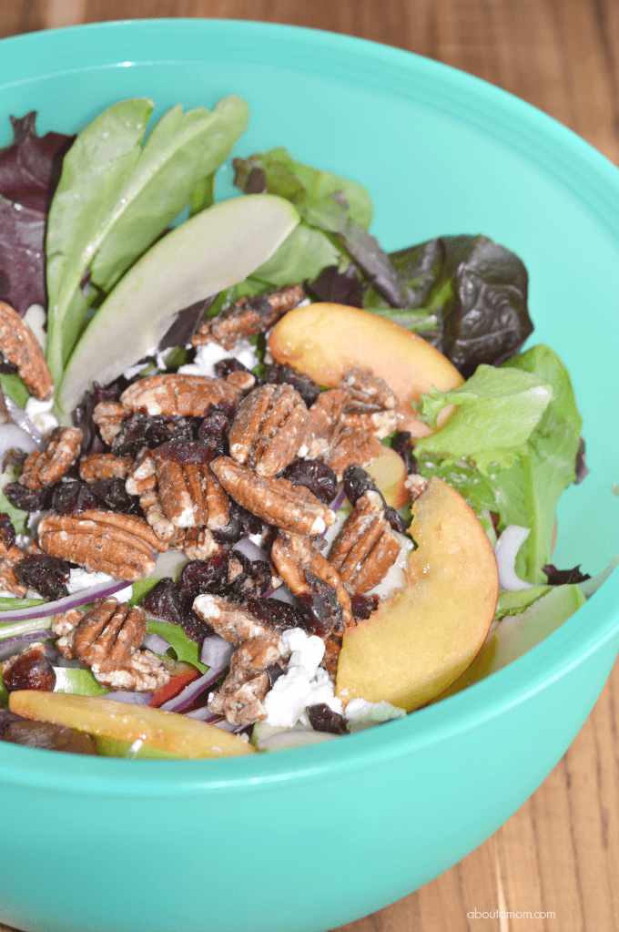 Peach, Pecan and Goat Cheese Salad with Citrus Vinaigrette 