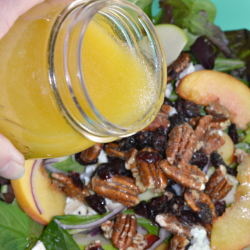 Peach, Pecan and Goat Cheese Salad with Citrus Vinaigrette